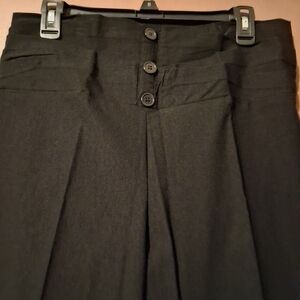 Black Dress Pants Pull On Buttons Are Just Decoration